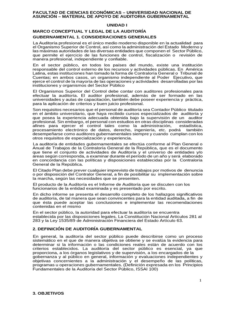 Marco Legal de la Auditoría Gubernamental | PDF | Auditoría ...