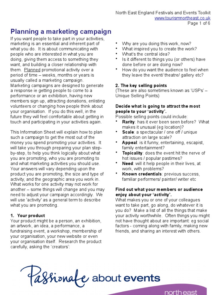 Marketing Campaign Planning Guide | PDF | Target Audience | Advertising