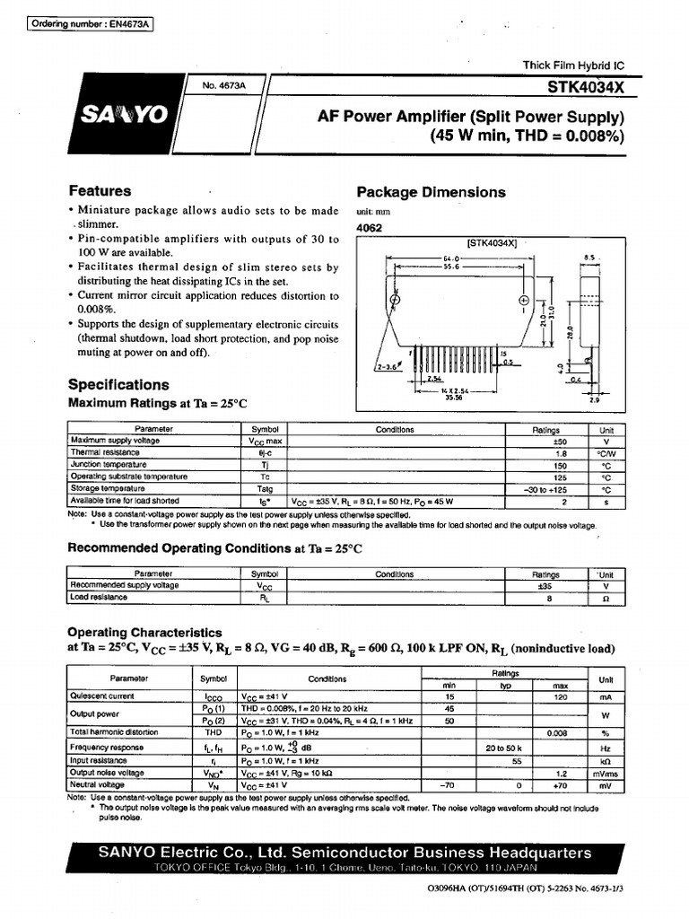 STK4034X Sanyo | PDF