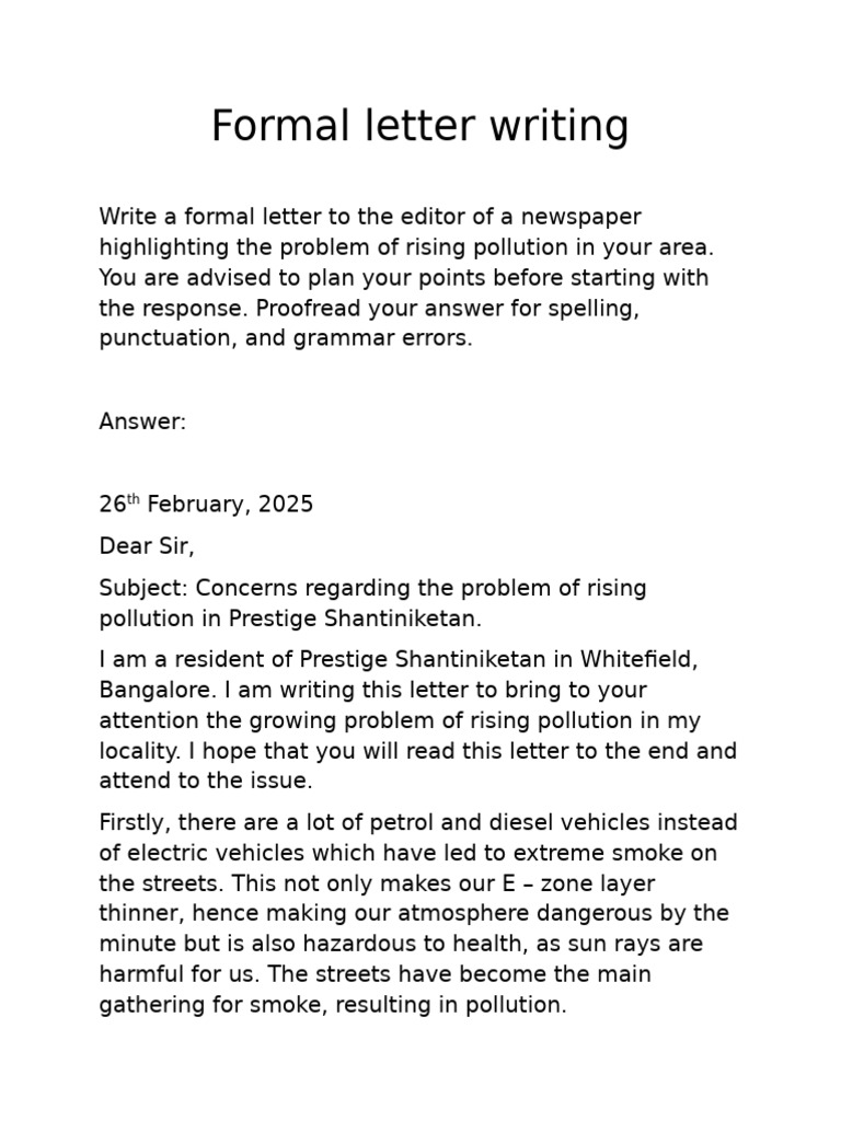 Formal Letter Writing | PDF