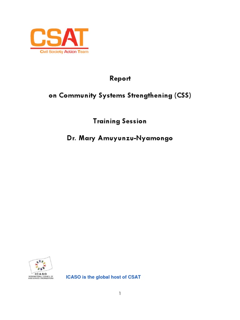 Report On CSS Training Session - Nairobi, 2008 | PDF | Community ...