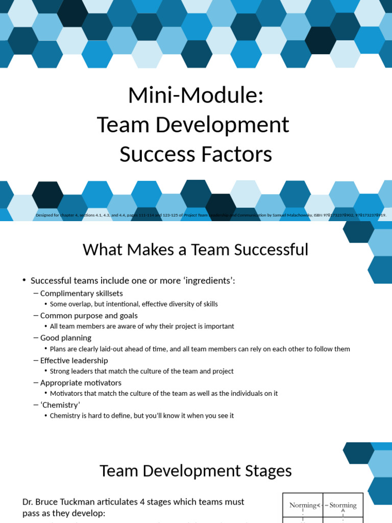 Mini Module 17 - Team Development Success Factors | PDF | Leadership ...