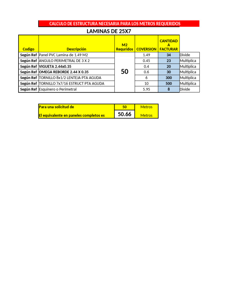 Cálculo de Estructura para Laminas PVC | PDF