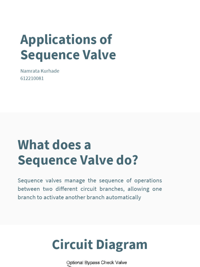Applications of Sequence Valve | PDF
