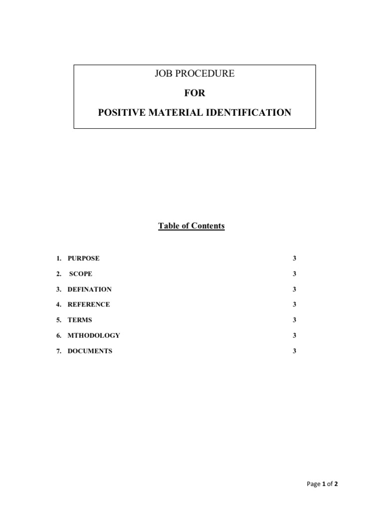Positive Material Identification Guide | PDF | Science & Mathematics