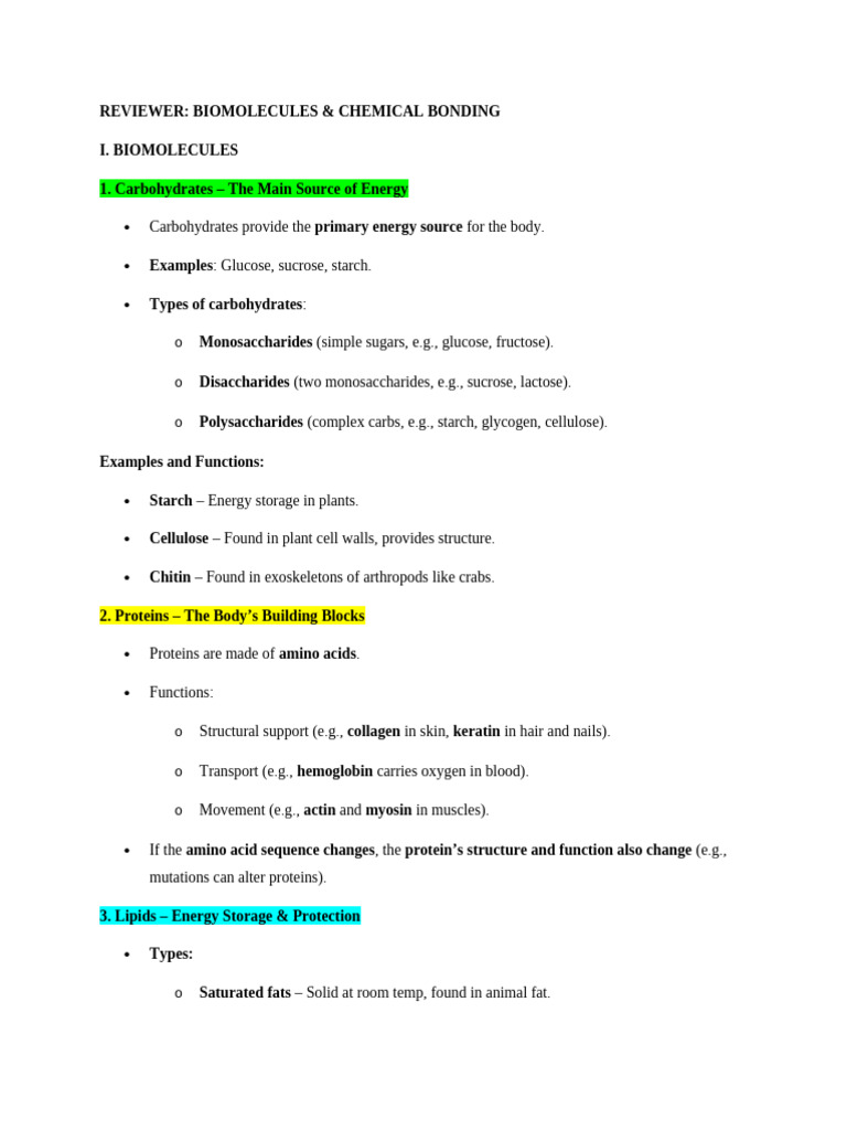 Biomolecules and Chemical Bonding Guide | PDF | Carbohydrates | Ion