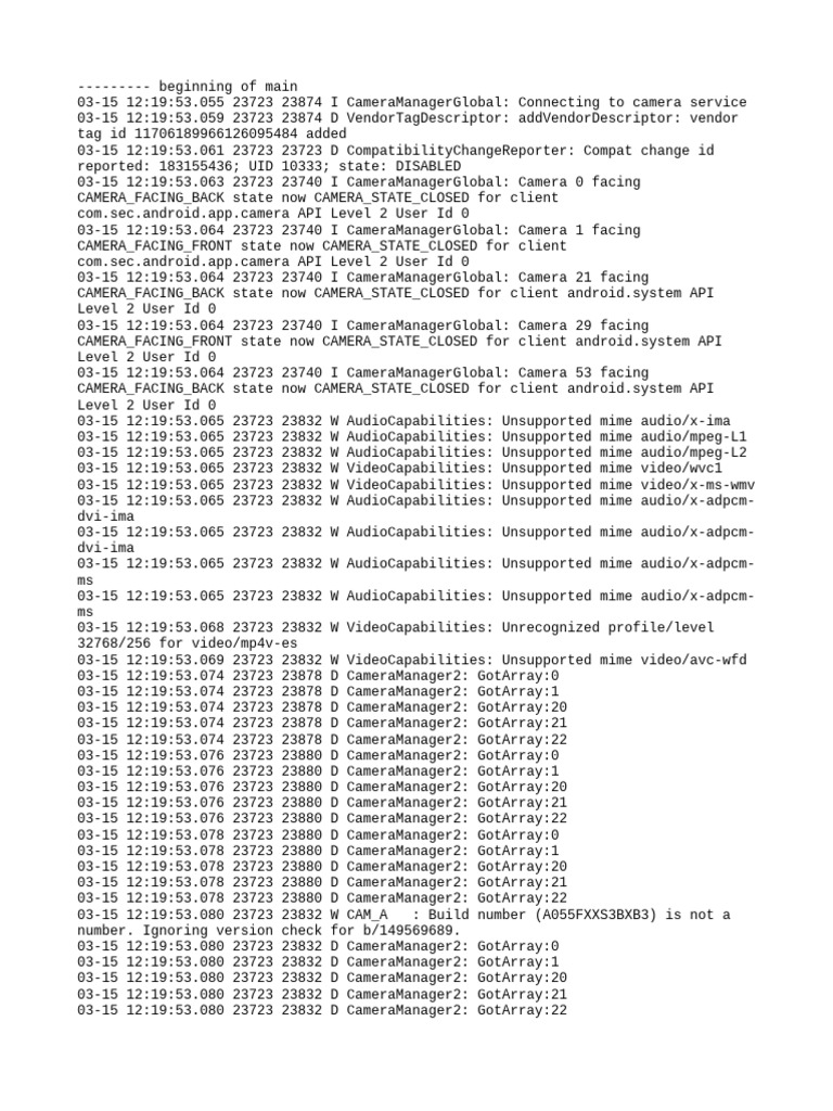 Camera Service Connection Log | PDF | Computer Programming | System ...