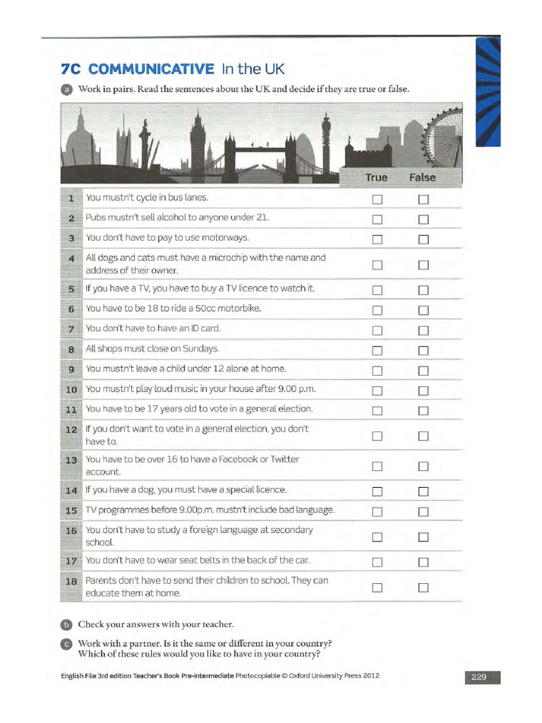 3-Rules in the UK-EF-3e-Pre-Int | PDF