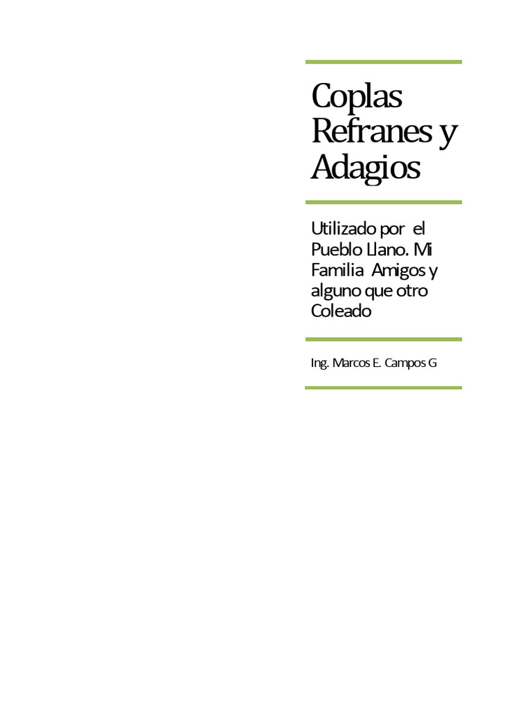 Coplas y Refranes | PDF | Amor | Sueño