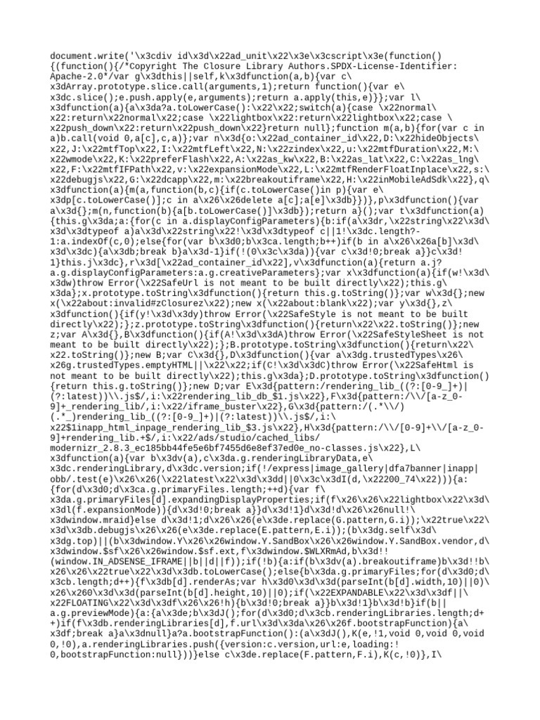 Ad Unit Rendering Script Code | PDF | Notation | Graphemes