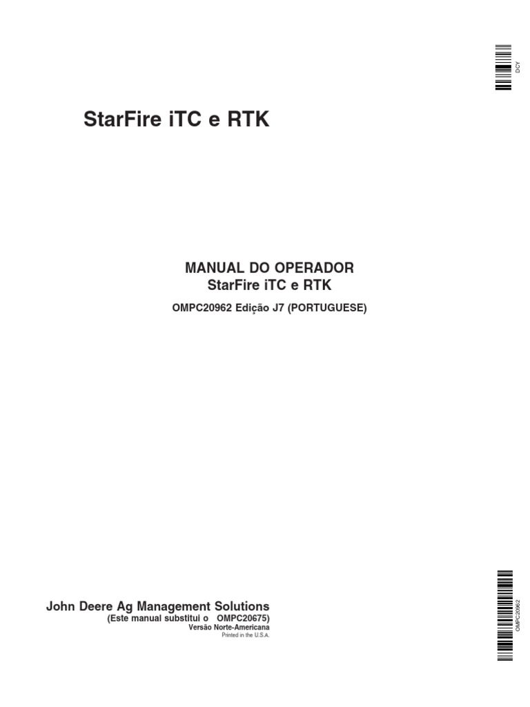 Gps Starfire Itc e RTK Manual Do Operador Starfire Itc e RTK | PDF ...
