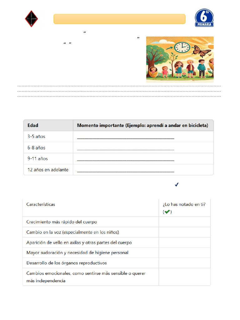 Ficha de Trabajo Estamos Creciendo y Vamos Cambiando - 6to D - PERSONAL ...