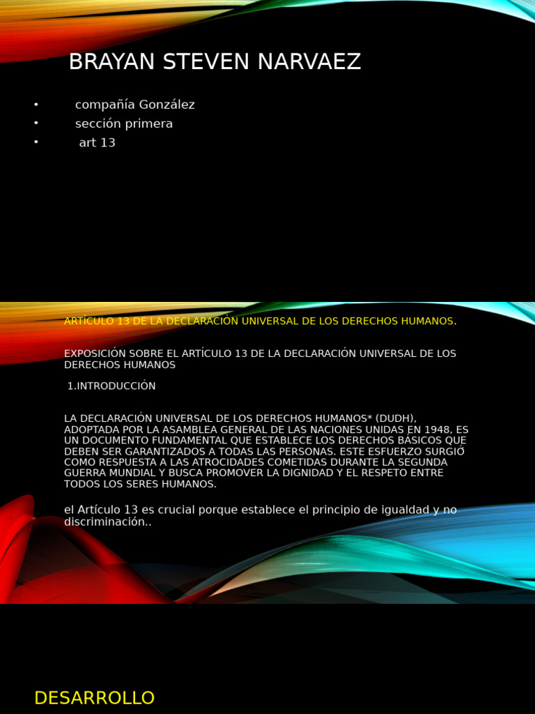 Artículo 13: Igualdad y Derechos Humanos | PDF | Igualdad de género ...
