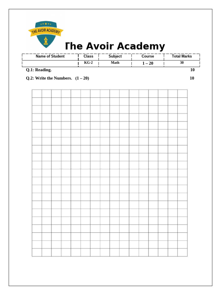 KG-2. Math | PDF