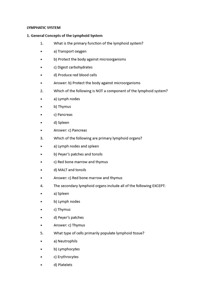 Overview of the Lymphatic System | PDF | Lymphatic System | Lymph Node