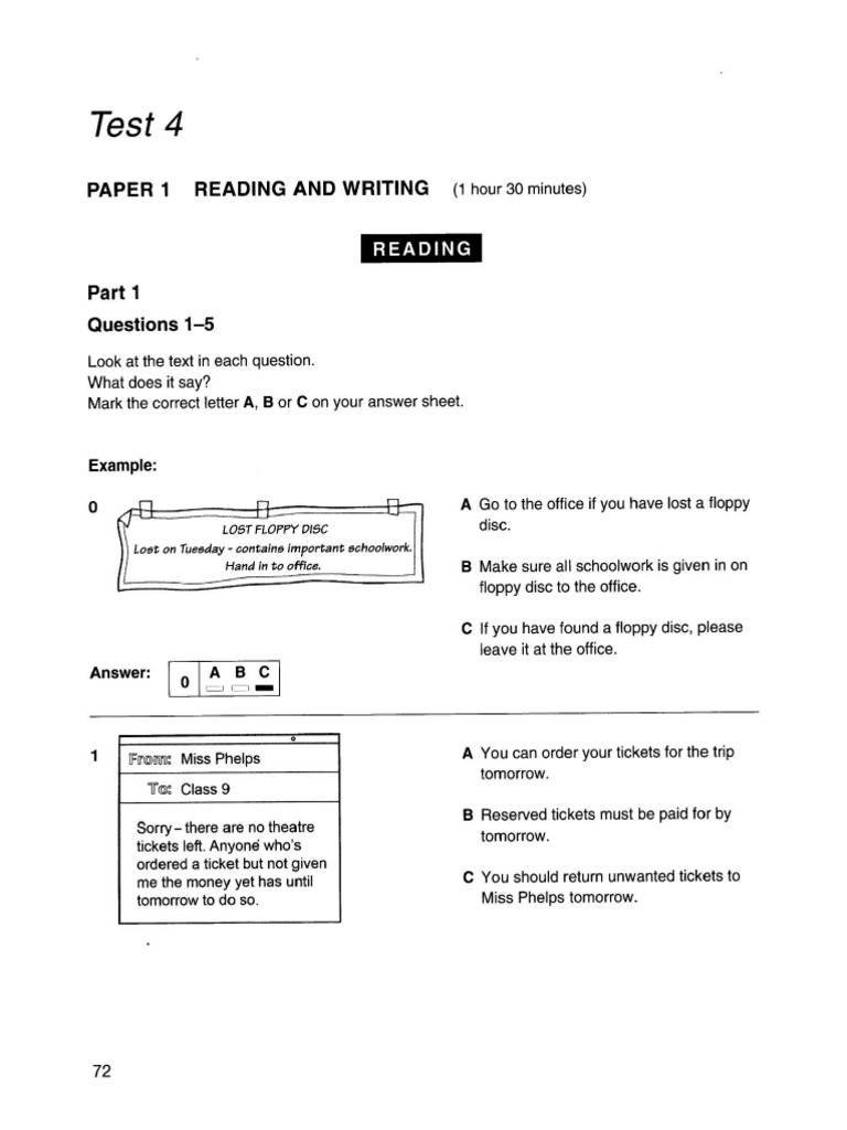 Book 1 Test 4 | PDF