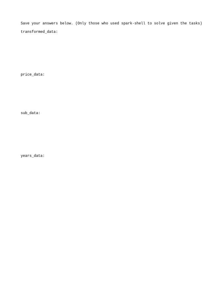 Spark-Shell Data Transformation Results | PDF