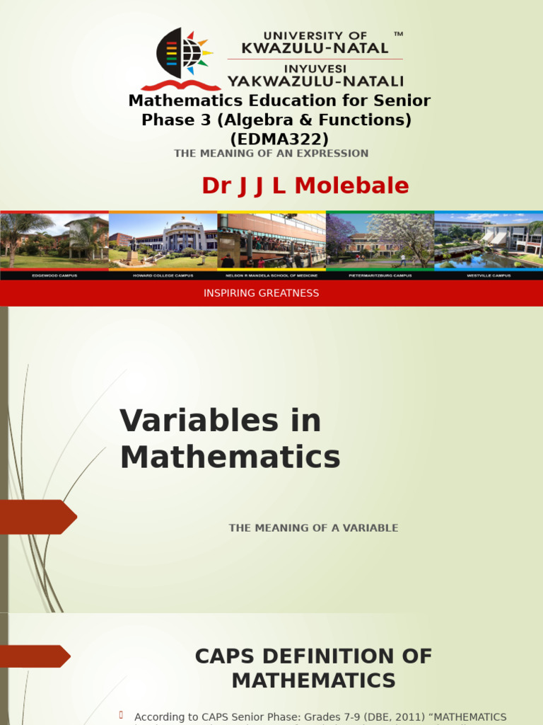 Variables in Matheatics (1) | PDF | Variable (Mathematics) | Mathematics