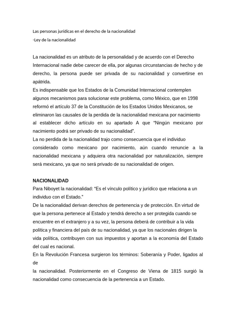Derecho a la Nacionalidad y Apatridia | PDF | Nacionalidad | Derechos ...