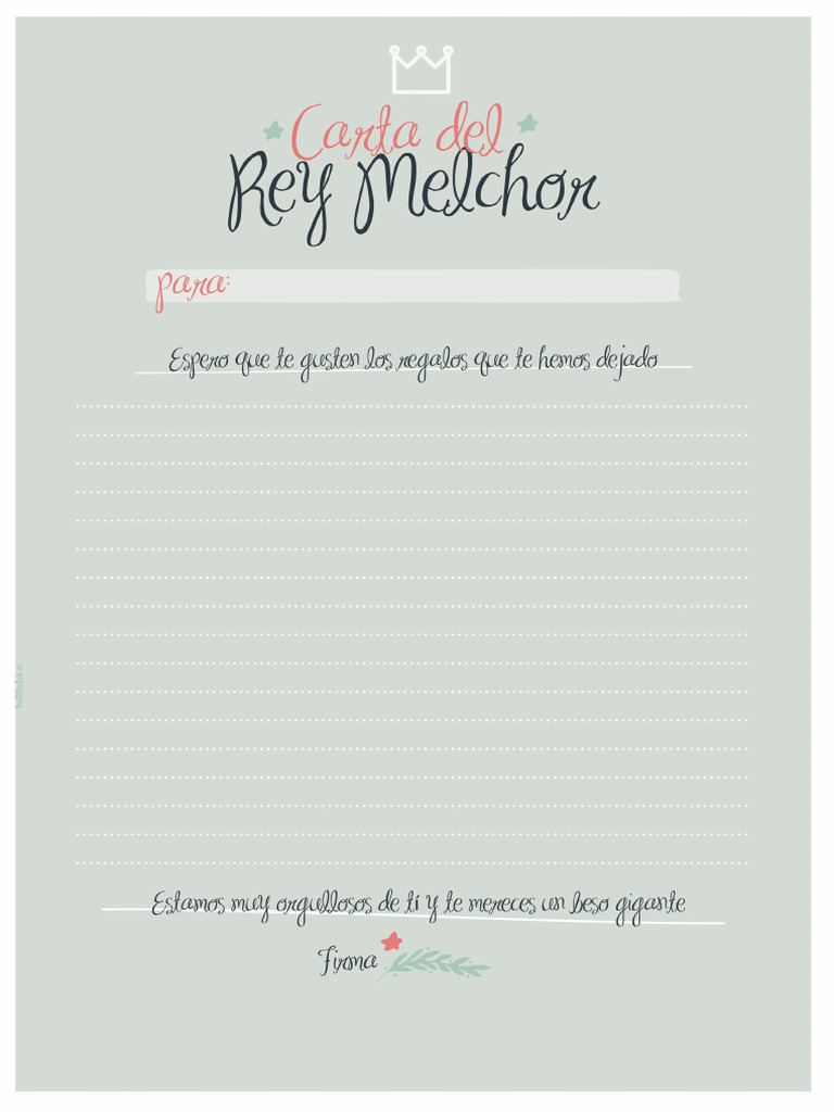 Carta Rey Melchor para Nino | PDF