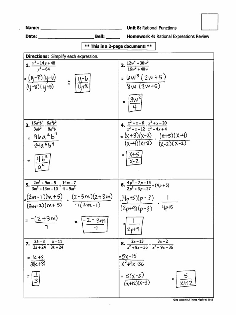 HW All Operations Practice KEY | PDF