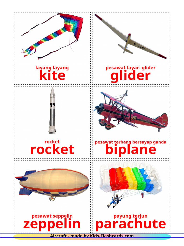 Free Aircraft Flashcards for Kids | PDF