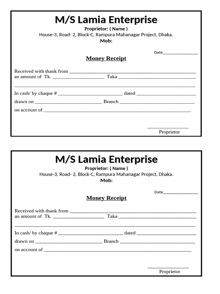 Money Receipt World Telecom | PDF