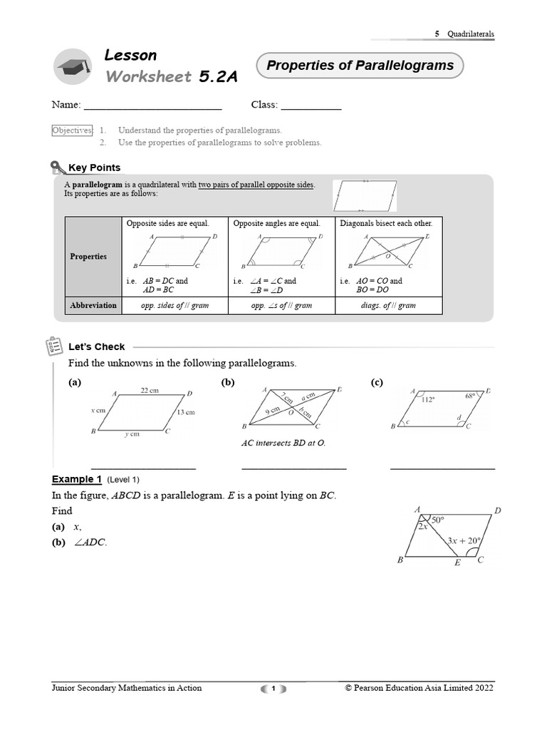 Properties and Problems of Parallelograms | PDF | Rectangle | Classical ...