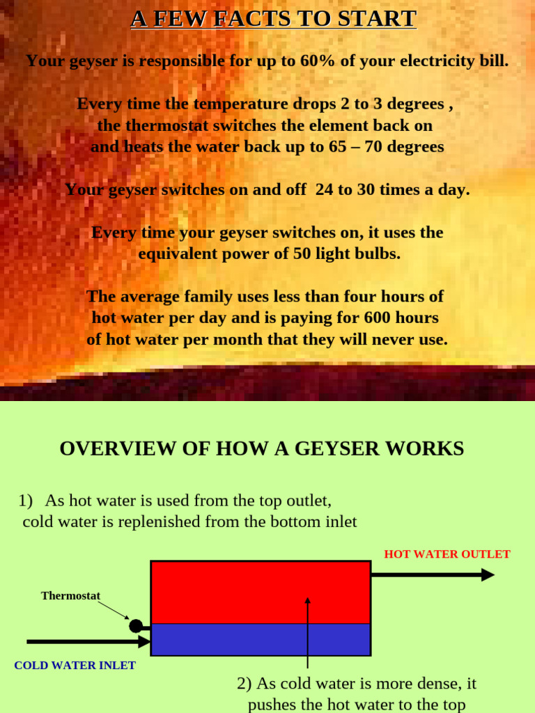 Geyser Temperature Control Guide | PDF | Water Heating | Thermostat
