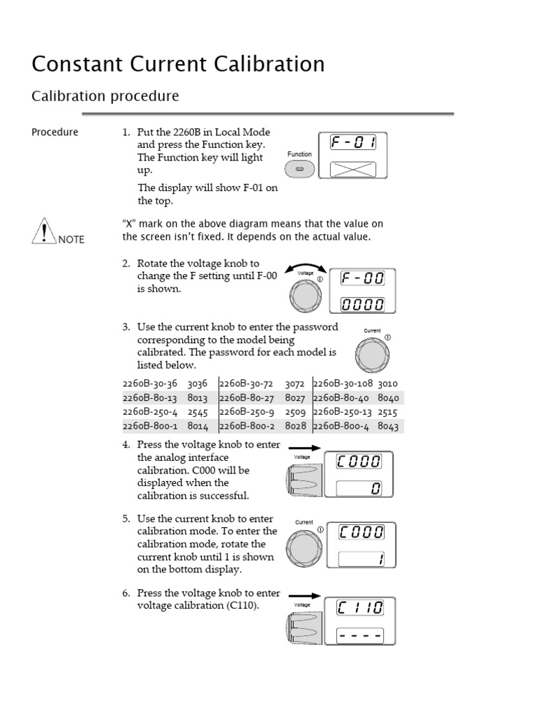 2260B Constant Current Calibration Guide | PDF | Calibration ...