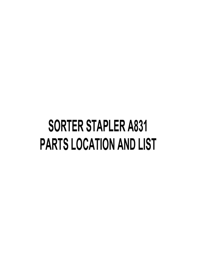 A831 Stapler Parts and Locations Guide | PDF | Belt (Mechanical ...