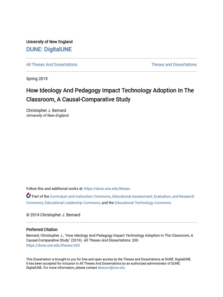 How Ideology and Pedagogy Impact Technology Adoption in The Class | PDF ...