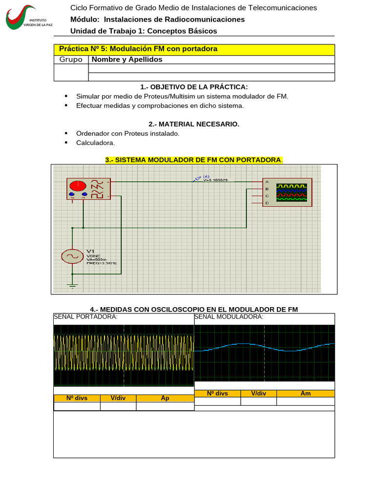 Práctica de Modulación FM en Telecomunicaciones | PDF | Modulación de ...