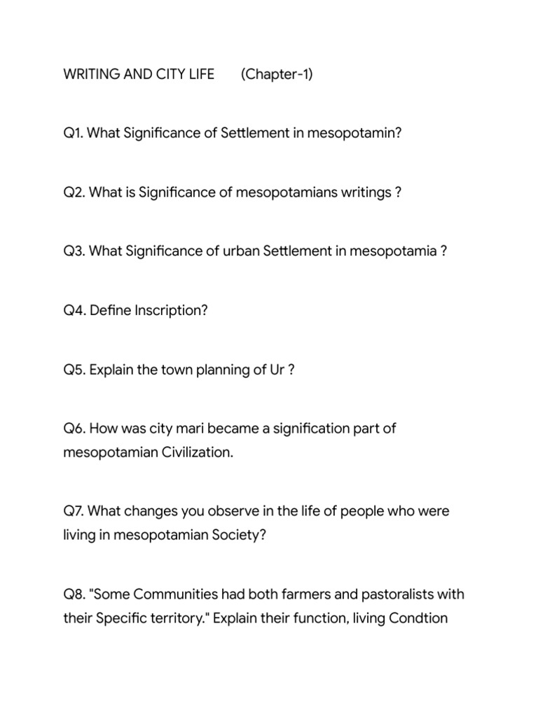Urban Life and Writing in Mesopotamia | PDF