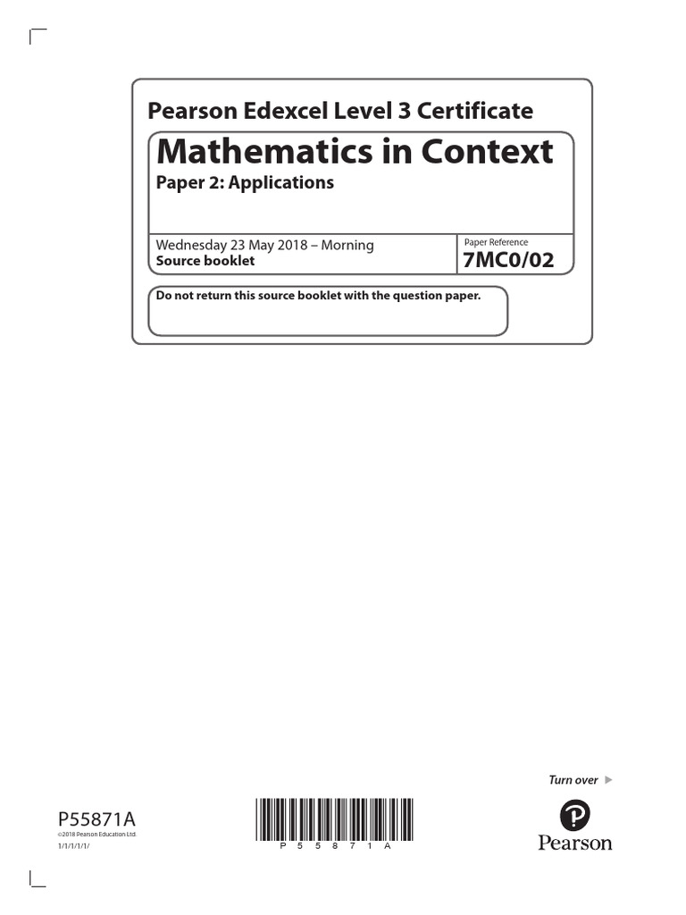 03b Maths in Context Paper 2 Source Booklet - May 2018 | PDF ...