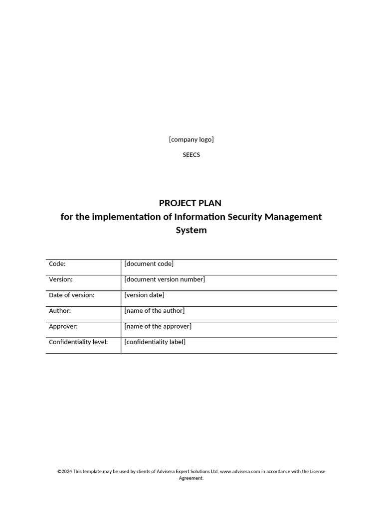 ISMS Implementation Project Plan | PDF | Information Security | Business