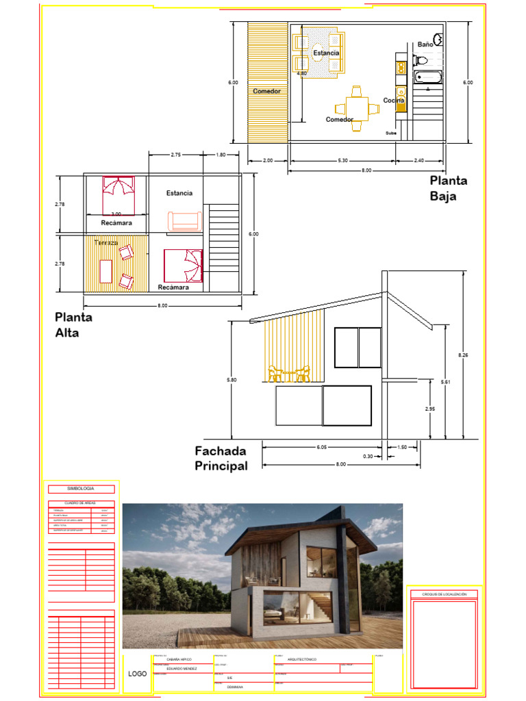 Proyecto de Cabaña Hípico: Plano Arquitectónico | PDF