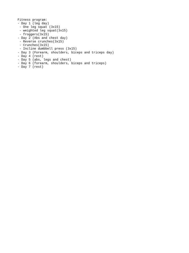 Fitness Program | PDF
