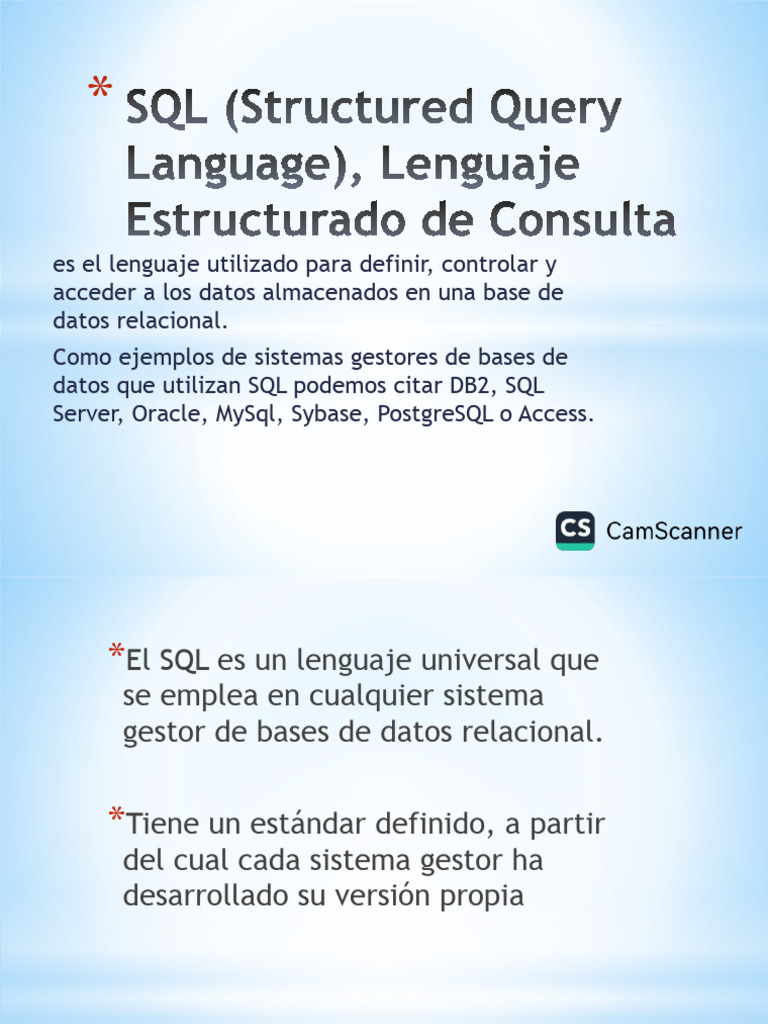 Fundamentos de SQL y sus Componentes | PDF | SQL | Datos