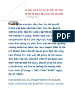 Phương pháp lập báo cáo lưu chuyển tiền tệ theo quy định của chế độ kế toán áp dụng cho các DN