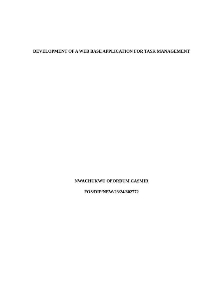 Web-Based Task Management System for Students | PDF | Software ...