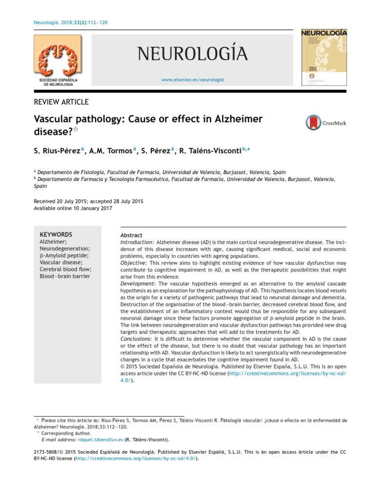Alzheimer y enfermedad vascular | PDF | Apolipoprotein E | Endothelium