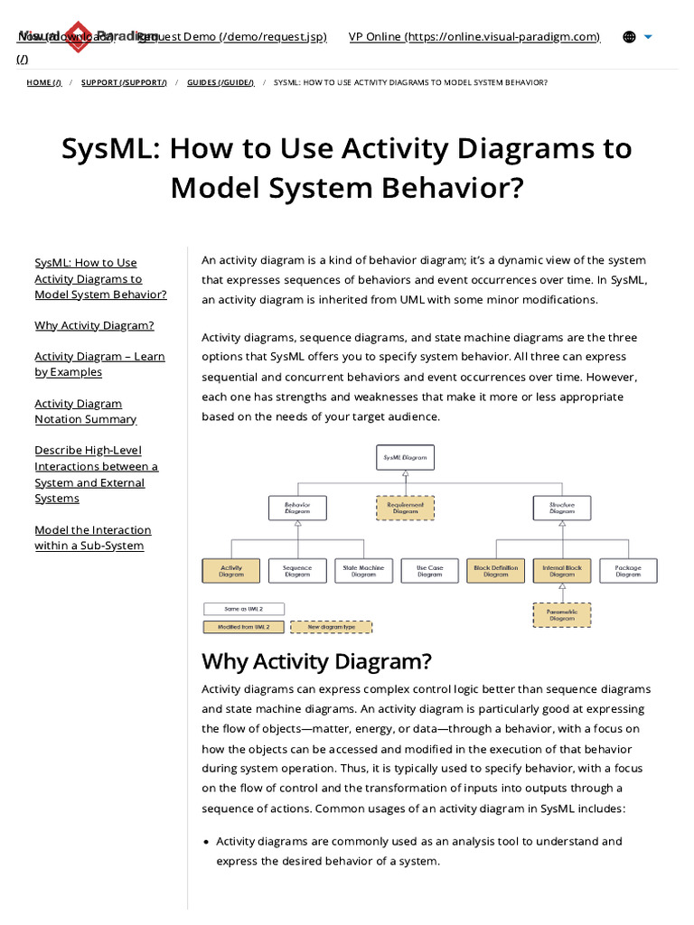 SysML Activity Diagrams for Systems | PDF | Use Case | System