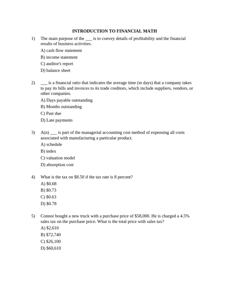 Introduction To Financial Math | PDF