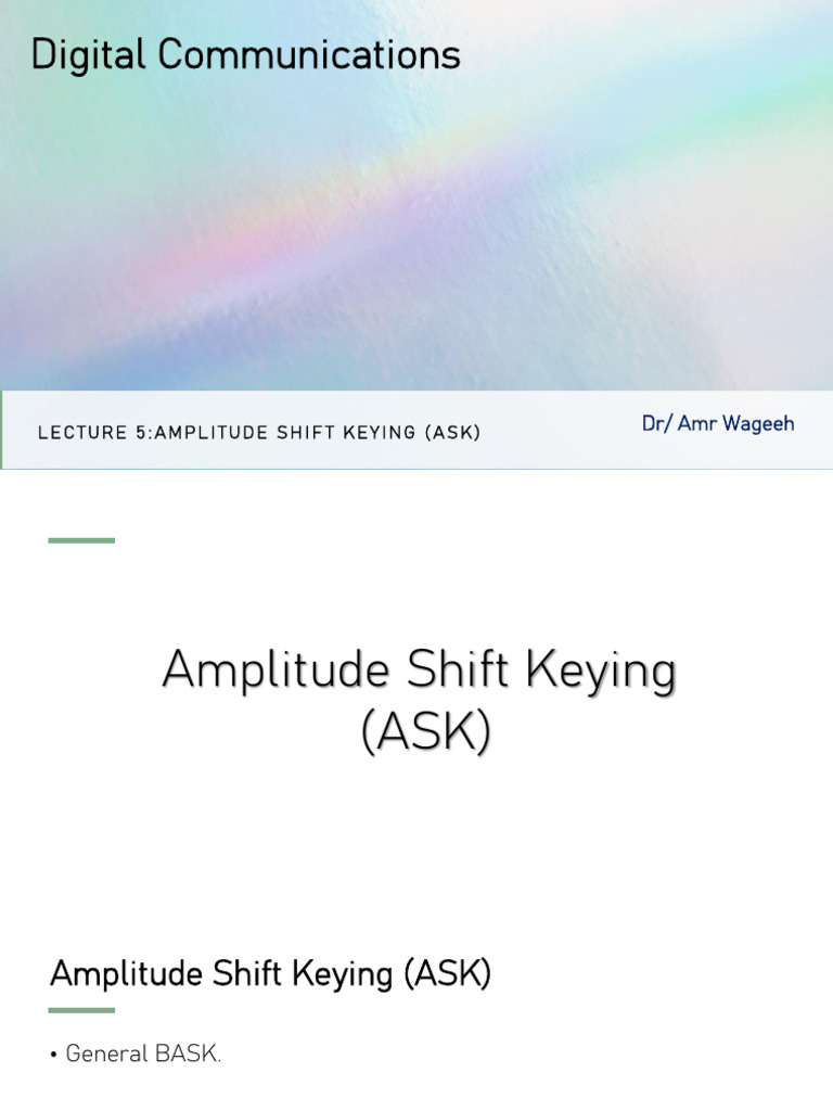 Amplitude Shift Keying Techniques | PDF | Radio Technology | Radio ...