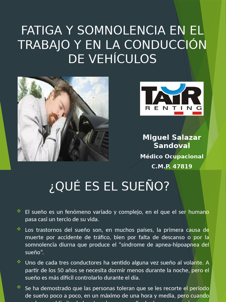 Charla Fatiga y Somnolencia en El Trabajo y en La Conducción de ...