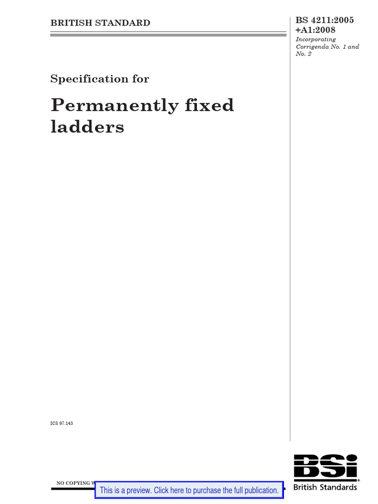 Permanently Fixed Ladders: Specification For | PDF | Specification ...