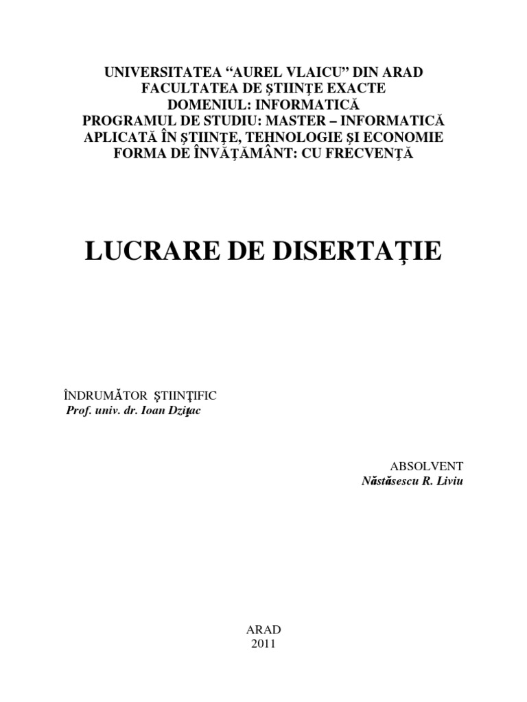Model Disertatie | PDF