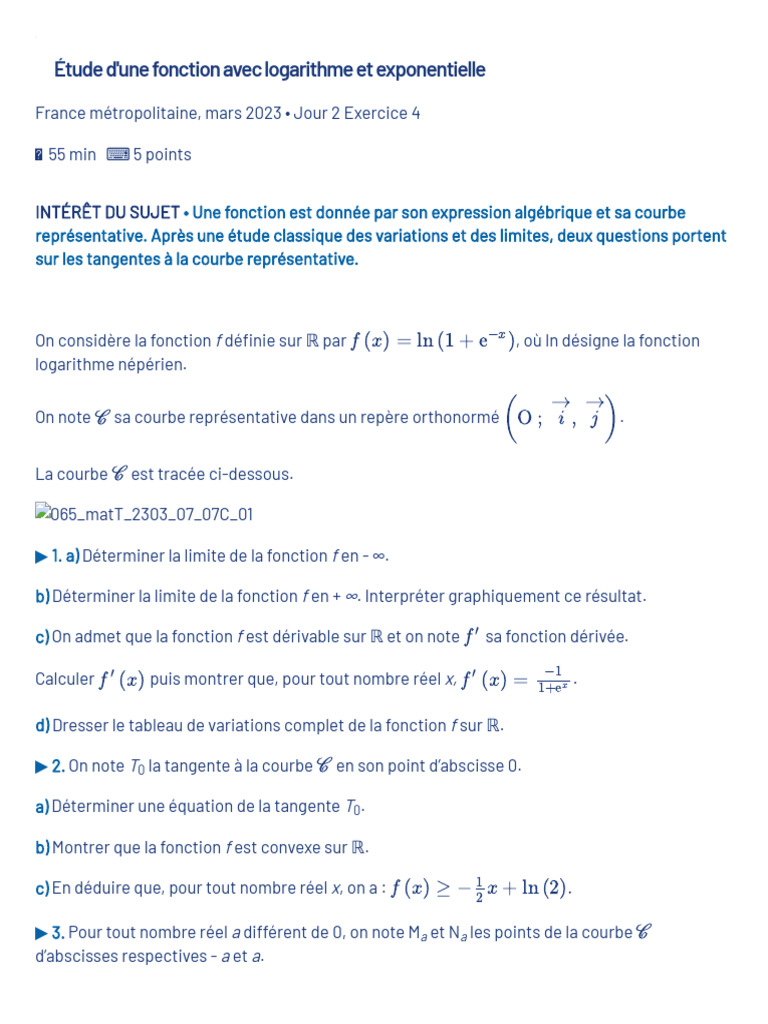 Étude des fonctions ln et exp | PDF | Fonction (Mathématiques ...