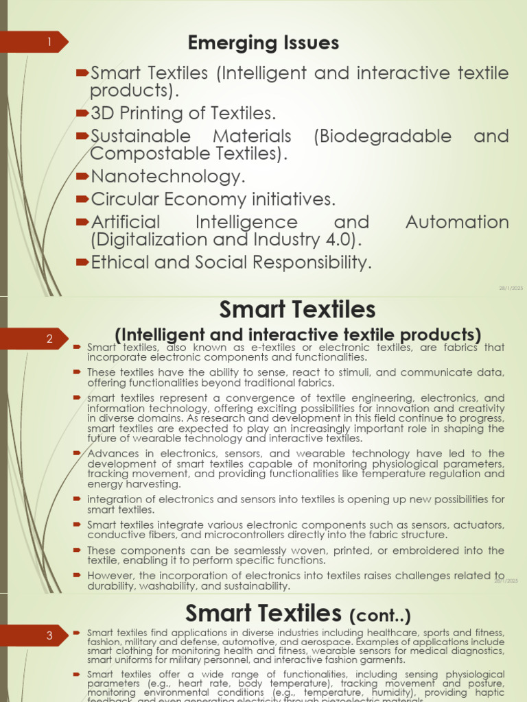 Introduction To Emerging Issues in Textile Engineering | PDF | E ...